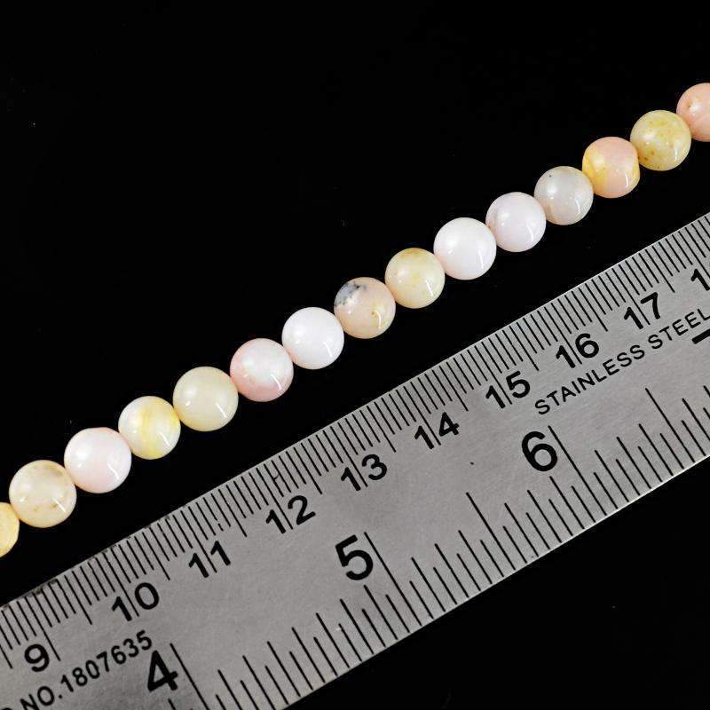 gemsmore:Round Shape Pink Australian Opal Beads Strand Natural Drilled