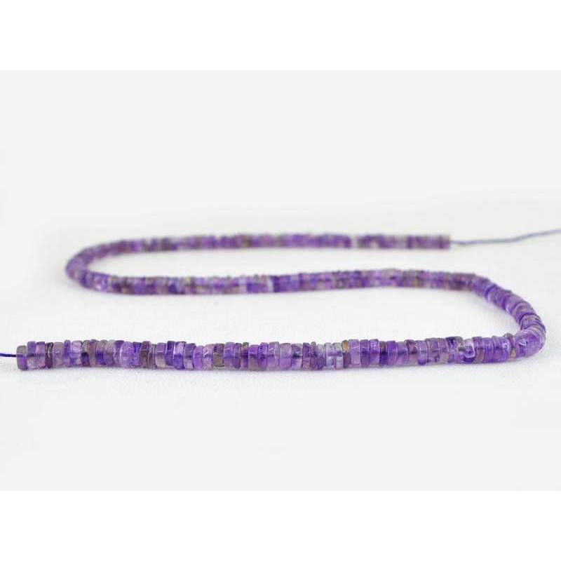 gemsmore:Round Shape Purple Amethyst Beads Strand - Natural Drilled