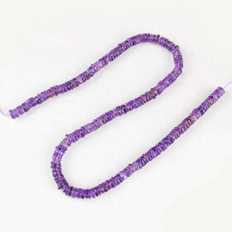 gemsmore:Round Shape Purple Amethyst Beads Strand Natural Drilled