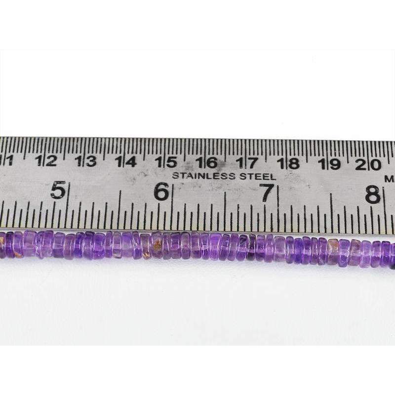 gemsmore:Round Shape Purple Amethyst Beads Strand Natural Drilled