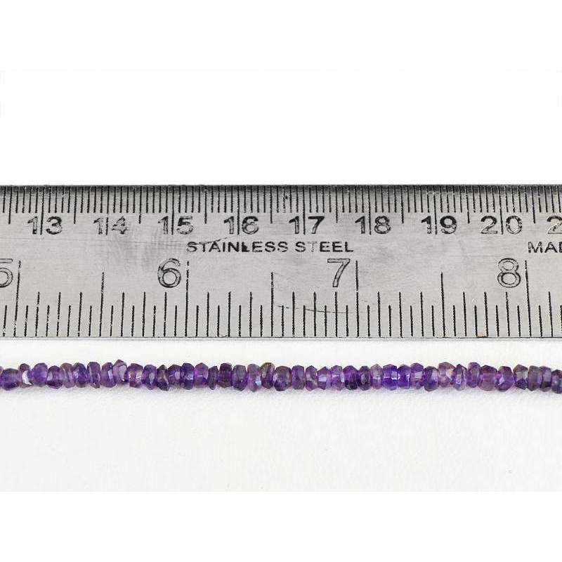 gemsmore:Round Shape Purple Amethyst Beads Strand Natural Faceted Drilled