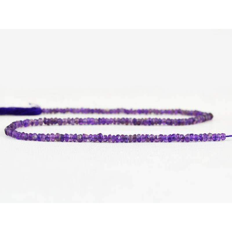 gemsmore:Round Shape Purple Amethyst Beads Strand Natural Faceted Drilled