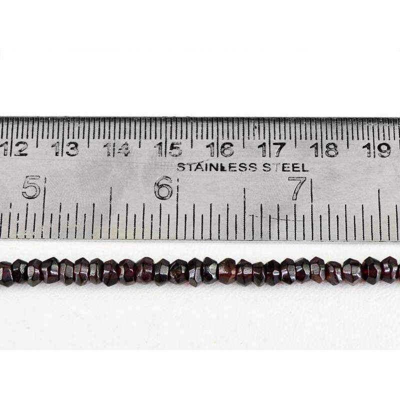 gemsmore:Round Shape Red Garnet Beads Strand Natural Faceted Drilled