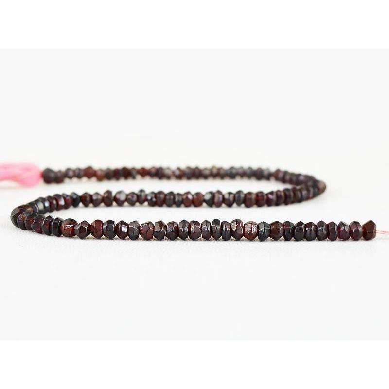 gemsmore:Round Shape Red Garnet Beads Strand Natural Faceted Drilled