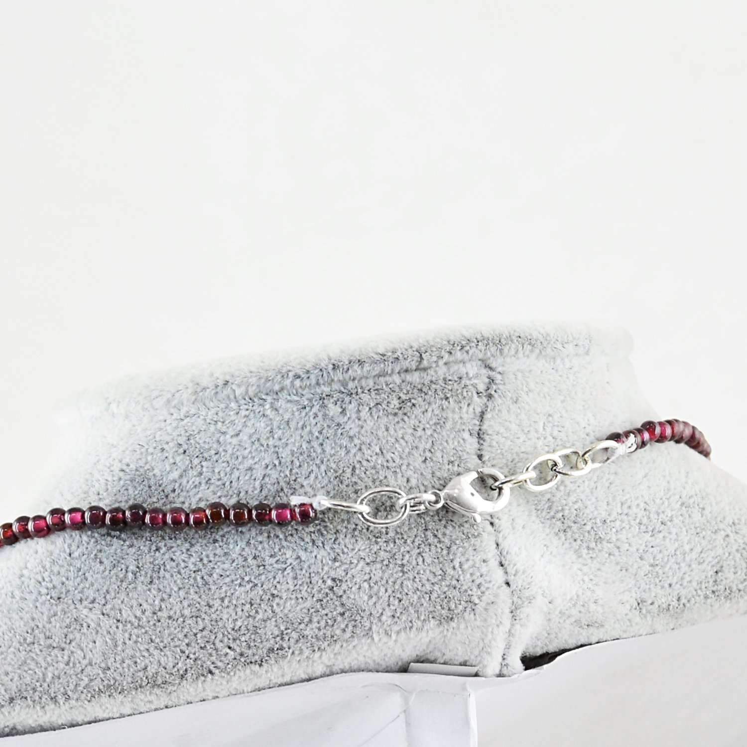 gemsmore:Round Shape Red Garnet & Rutile Quartz Necklace Natural Untreated Beads