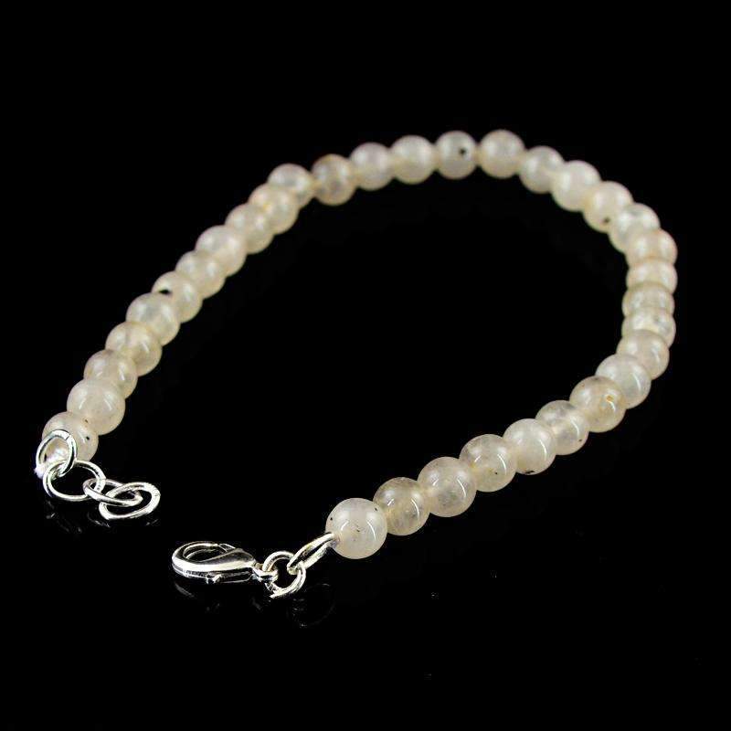 gemsmore:Round Shape Rutile Quartz Beads Bracelet - Natural Untreated