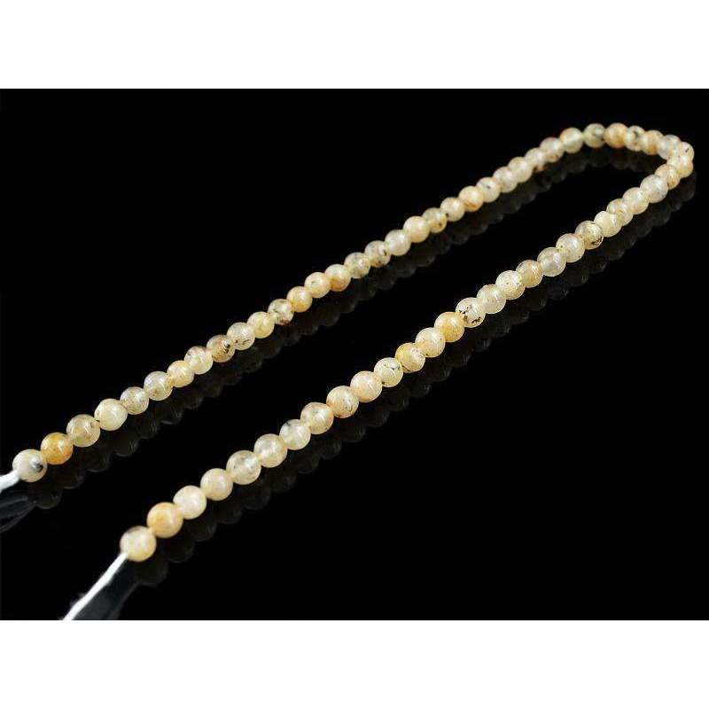gemsmore:Round Shape Rutile Quartz Beads Strand Natural Drilled