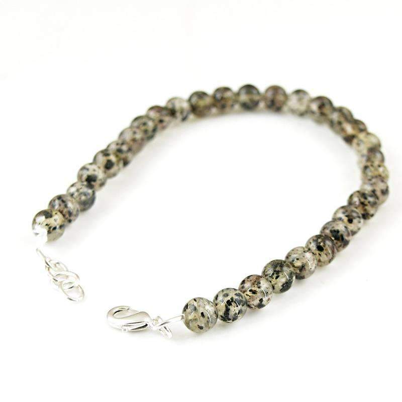 gemsmore:Round Shape Rutile Quartz Bracelet Natural Untreated Beads