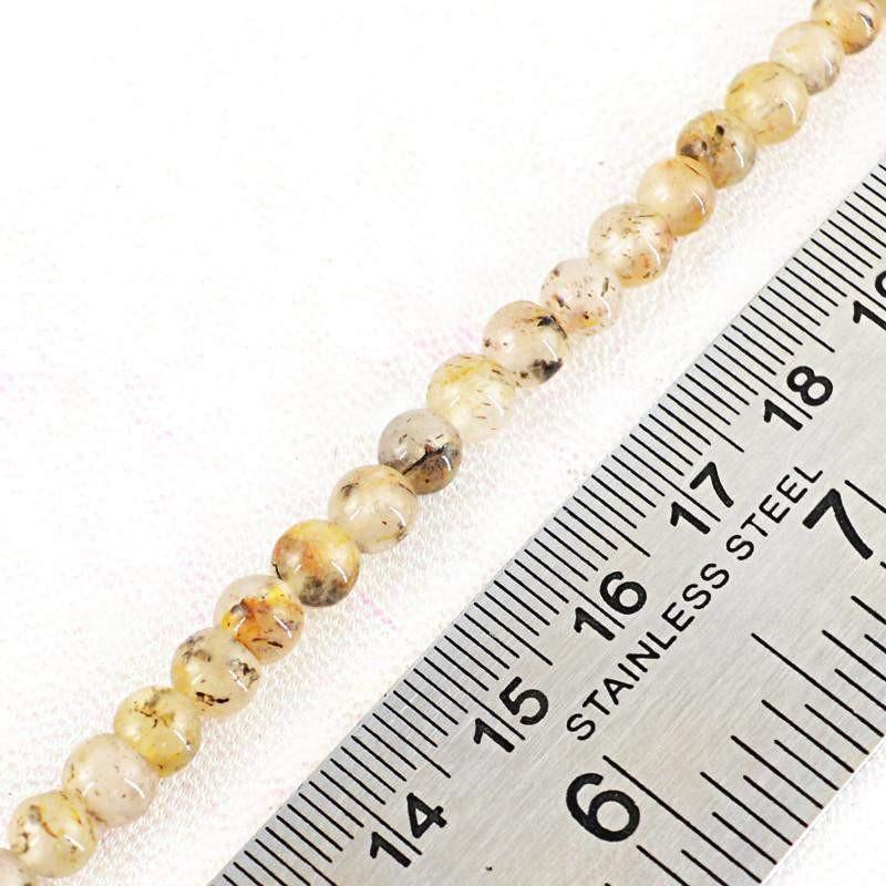 gemsmore:Round Shape Rutile Quartz Strand Natural Untreated Drilled Beads