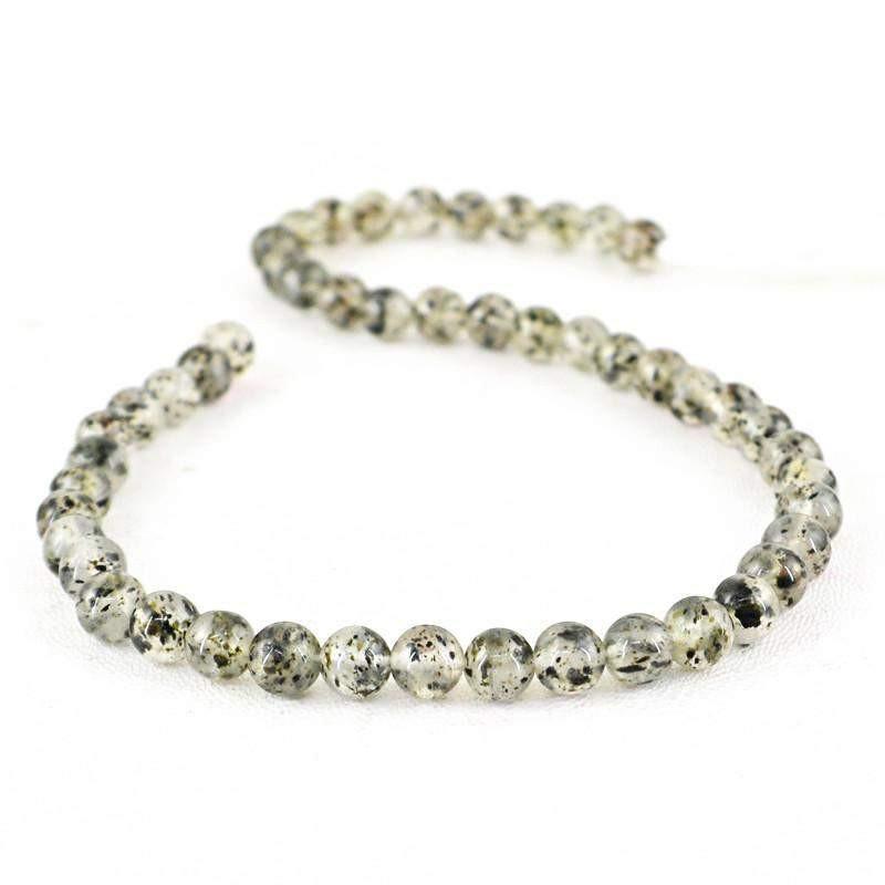 gemsmore:Round Shape Rutile Quartz Strand Untreated Drilled Beads