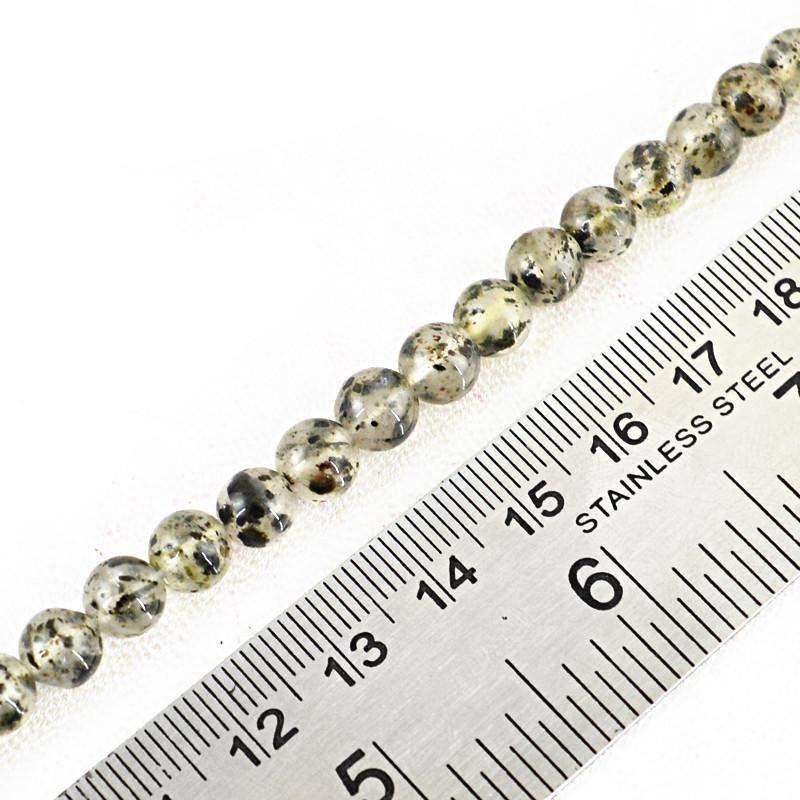 gemsmore:Round Shape Rutile Quartz Strand Untreated Drilled Beads