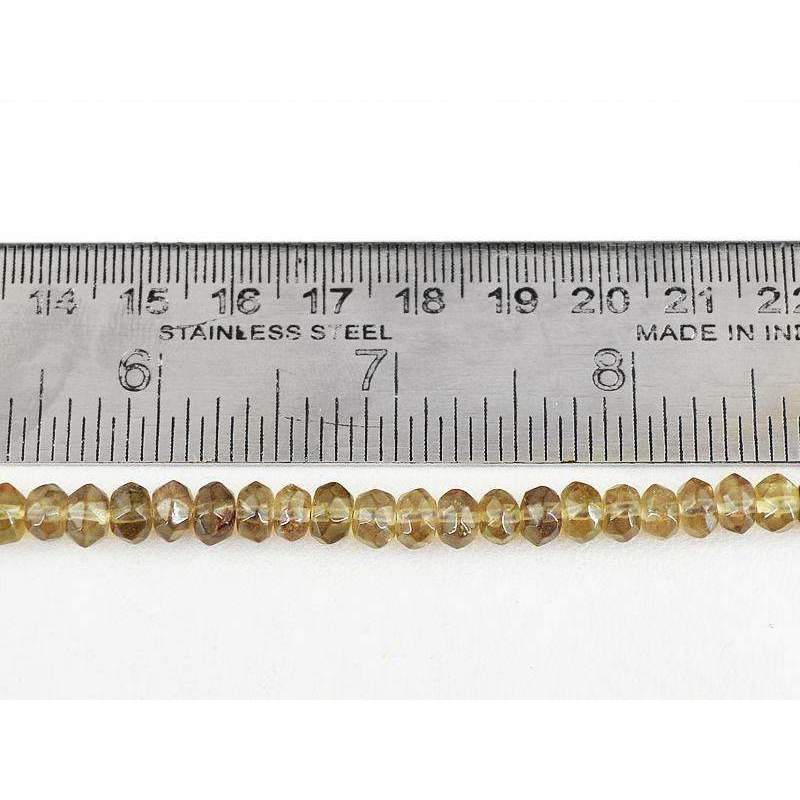 gemsmore:Round Shape Smoky Quartz Drilled Beads Strand Natural Faceted