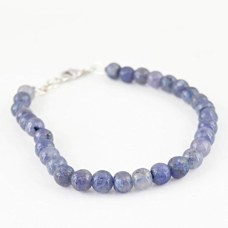 gemsmore:Round Shape Tanzanite Bracelet Natural Beads