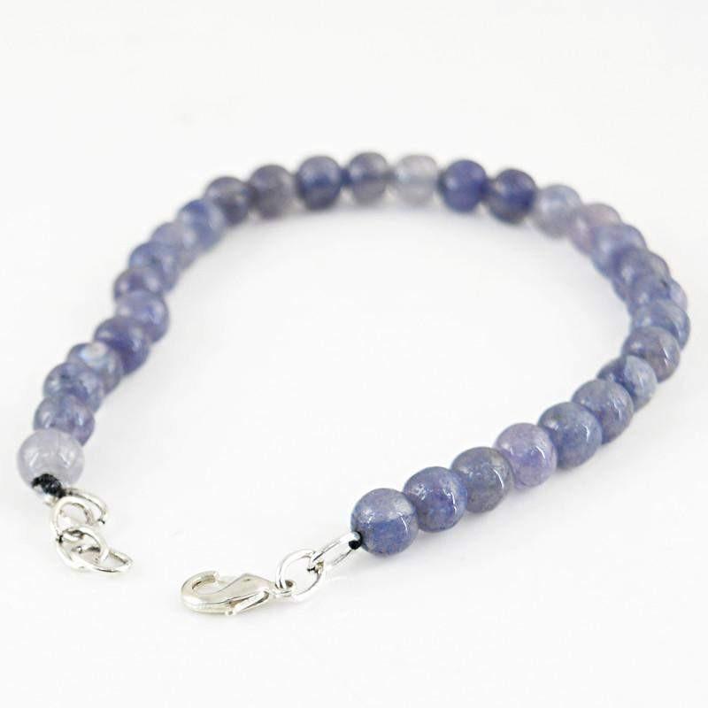 gemsmore:Round Shape Tanzanite Bracelet Natural Beads