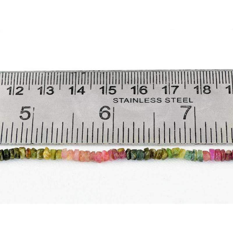 gemsmore:Round Shape Watermelon Tourmaline Beads Strand Natural Faceted Drilled