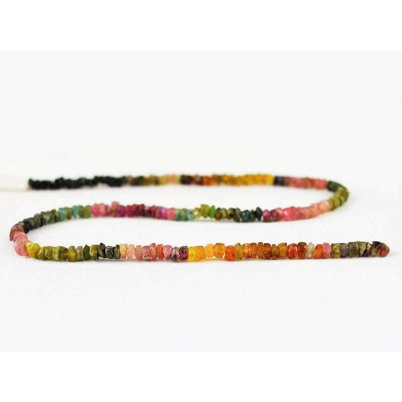 gemsmore:Round Shape Watermelon Tourmaline Beads Strand Natural Faceted Drilled