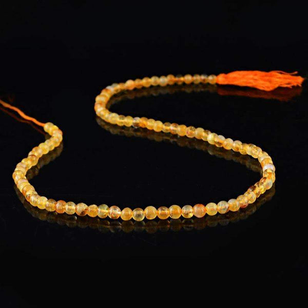 gemsmore:Round Shape Yellow Citrine Beads Strand Natural Drilled