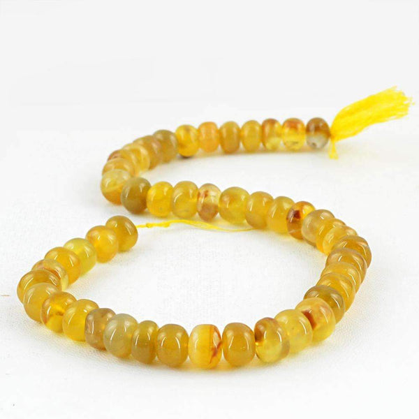 gemsmore:Round Shape Yellow Onyx Beads Strand Natural Drilled