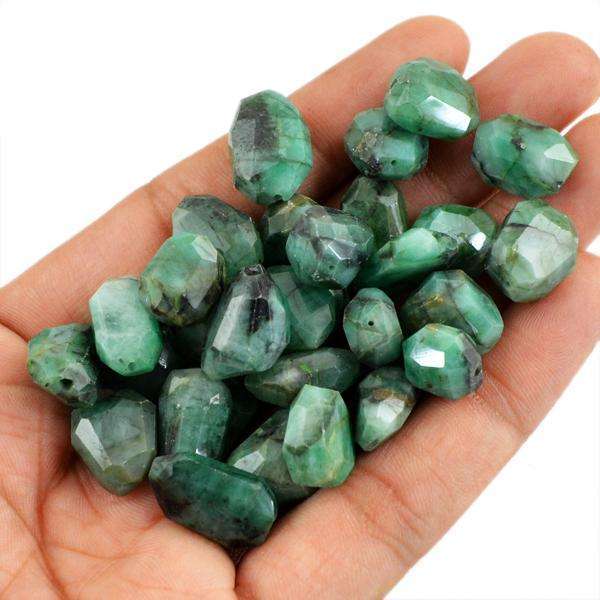 gemsmore:Ruby Ziosite Drilled Beads Lot - Natural Faceted