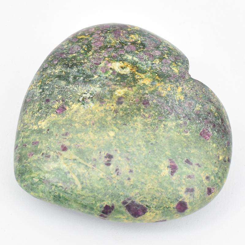 gemsmore:Ruby Zoisite Heart Shape Carved Cabochon