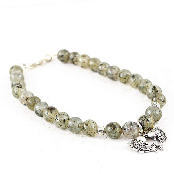 gemsmore:Rutile Quartz Bracelet Natural Round Shape Beads