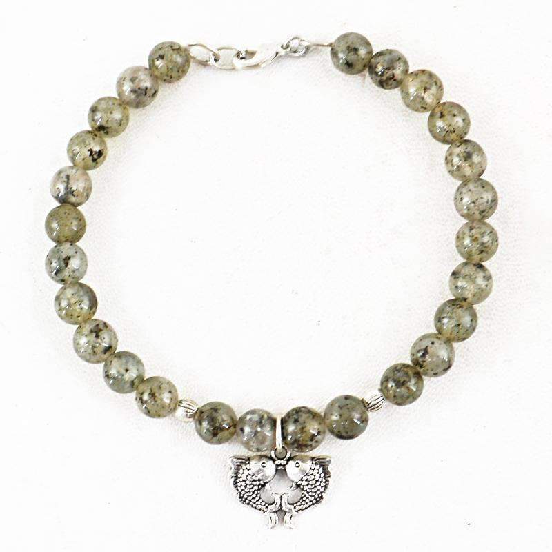 gemsmore:Rutile Quartz Bracelet Natural Round Shape Beads