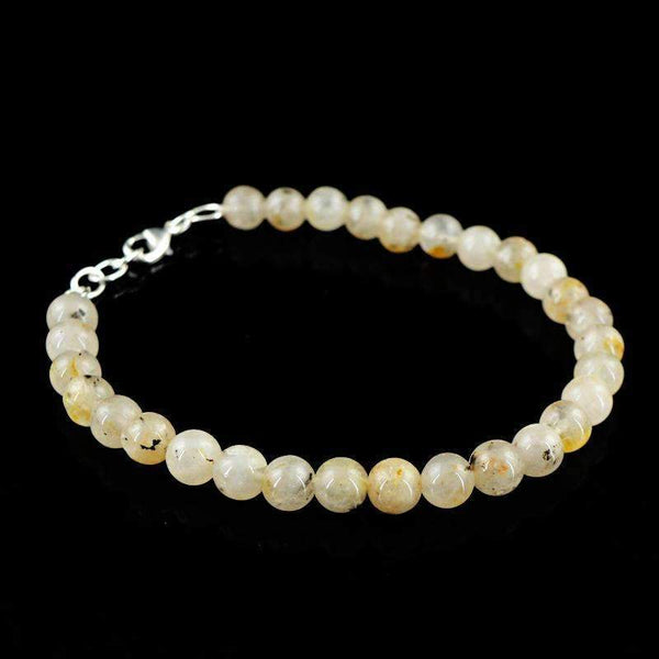 gemsmore:Rutile Quartz Bracelet Natural Round Shape Beads