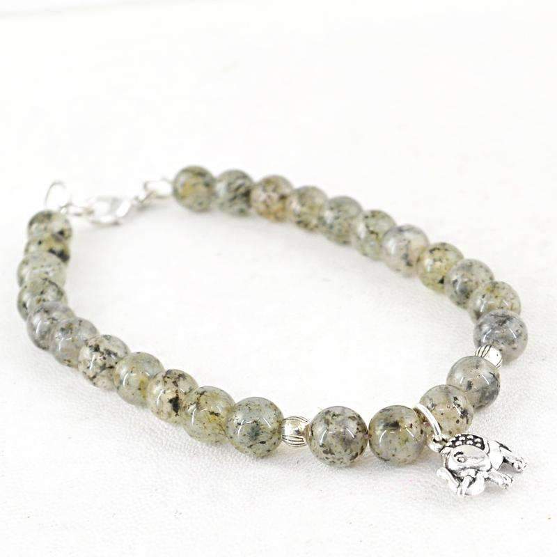 gemsmore:Rutile Quartz Charm Beads Bracelet - Natural Round Shape