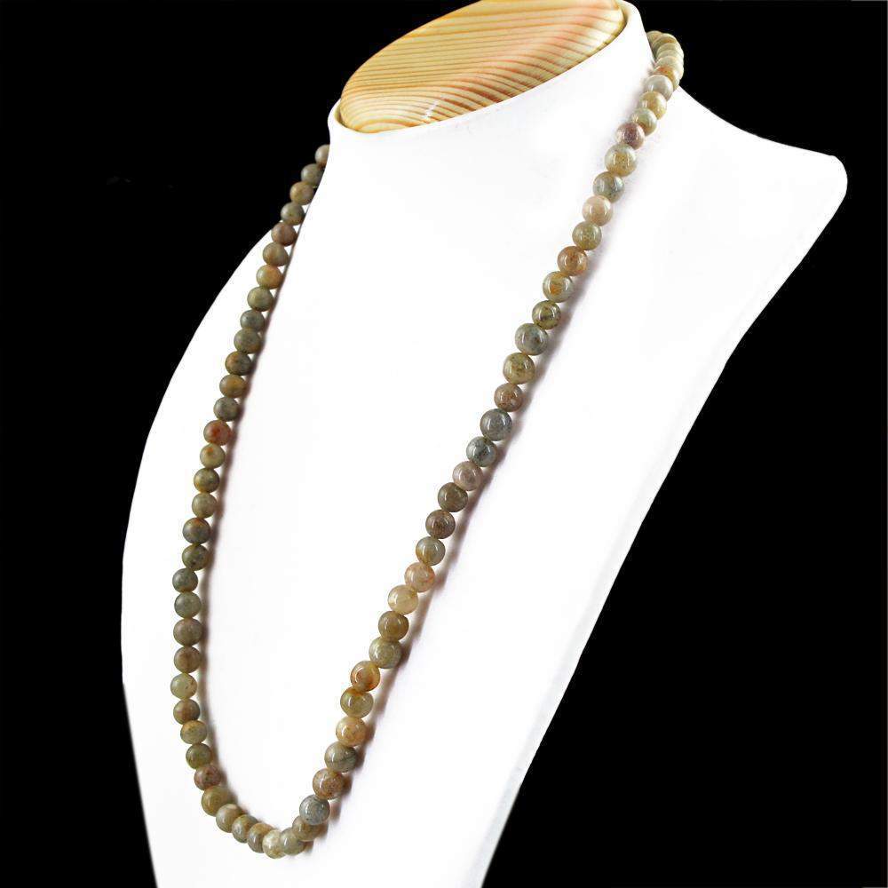 gemsmore:Rutile Quartz Necklace Round Shape Natural 20 Inches Long Untreated Beads
