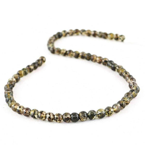 gemsmore:Rutile Quartz Strand Natural Untreated Drilled Round Shape Beads