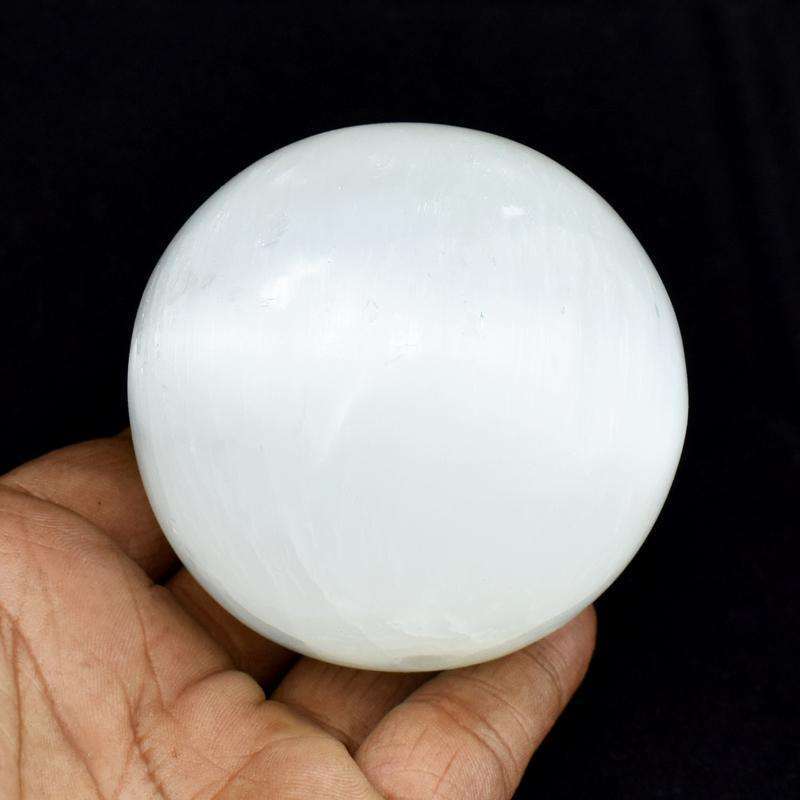 gemsmore:Selenite Hand Carved Crystal Healing Sphere