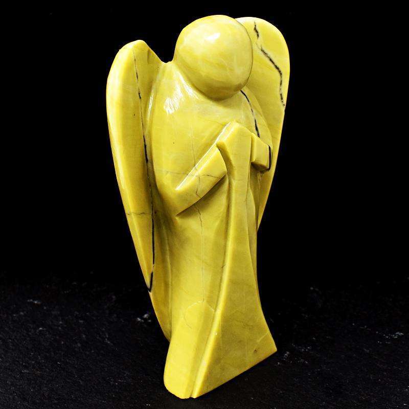 gemsmore:Serpentine Hand Carved Crystal Big Healing Angel