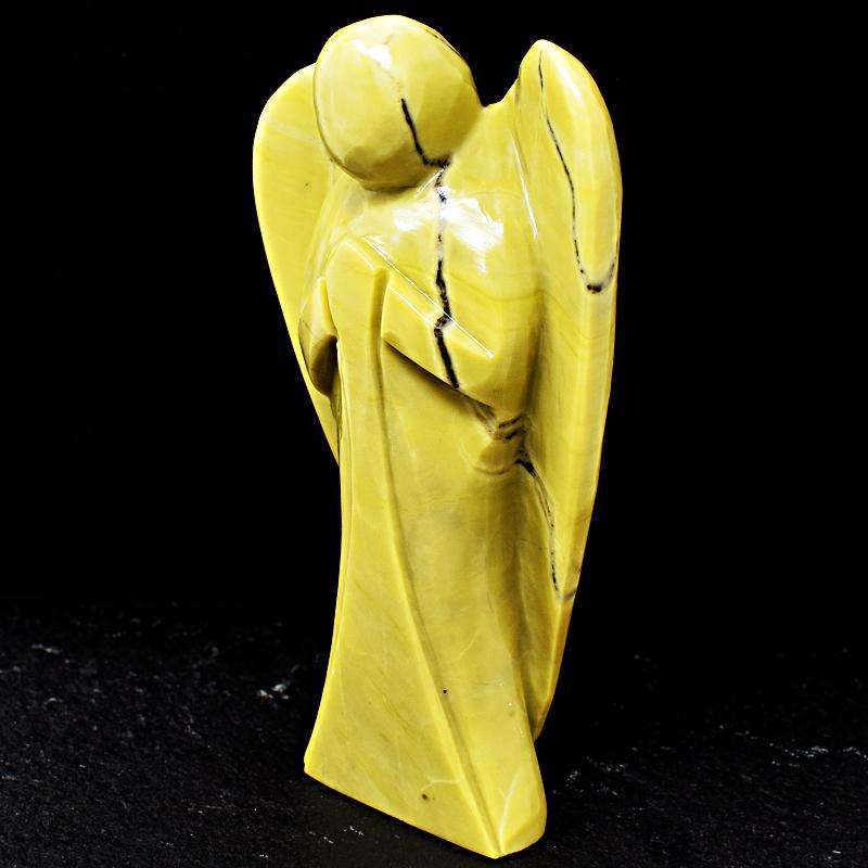 gemsmore:Serpentine Hand Carved Crystal Big Healing Angel