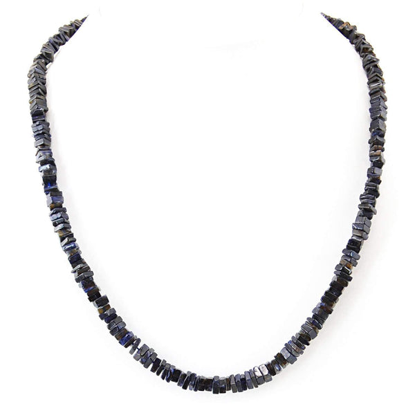 gemsmore:Single Strand  Blue Tanzanite Necklace Natural Untreated Beads