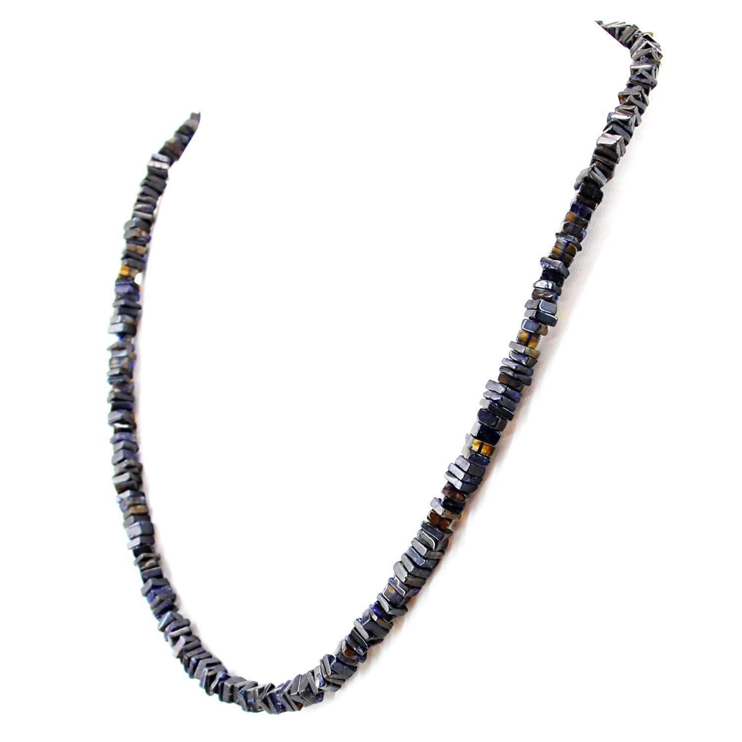 gemsmore:Single Strand  Blue Tanzanite Necklace Natural Untreated Beads