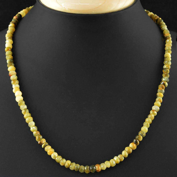 gemsmore:Single Strand Cat's Eye Necklace Natural Faceted Beads