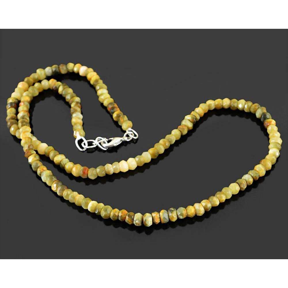 gemsmore:Single Strand Cat's Eye Necklace Natural Faceted Beads