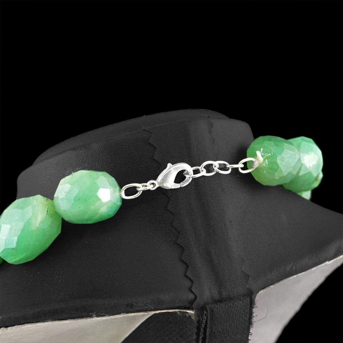 gemsmore:Single Strand Green Aventurine Necklace Natural Faceted Beads