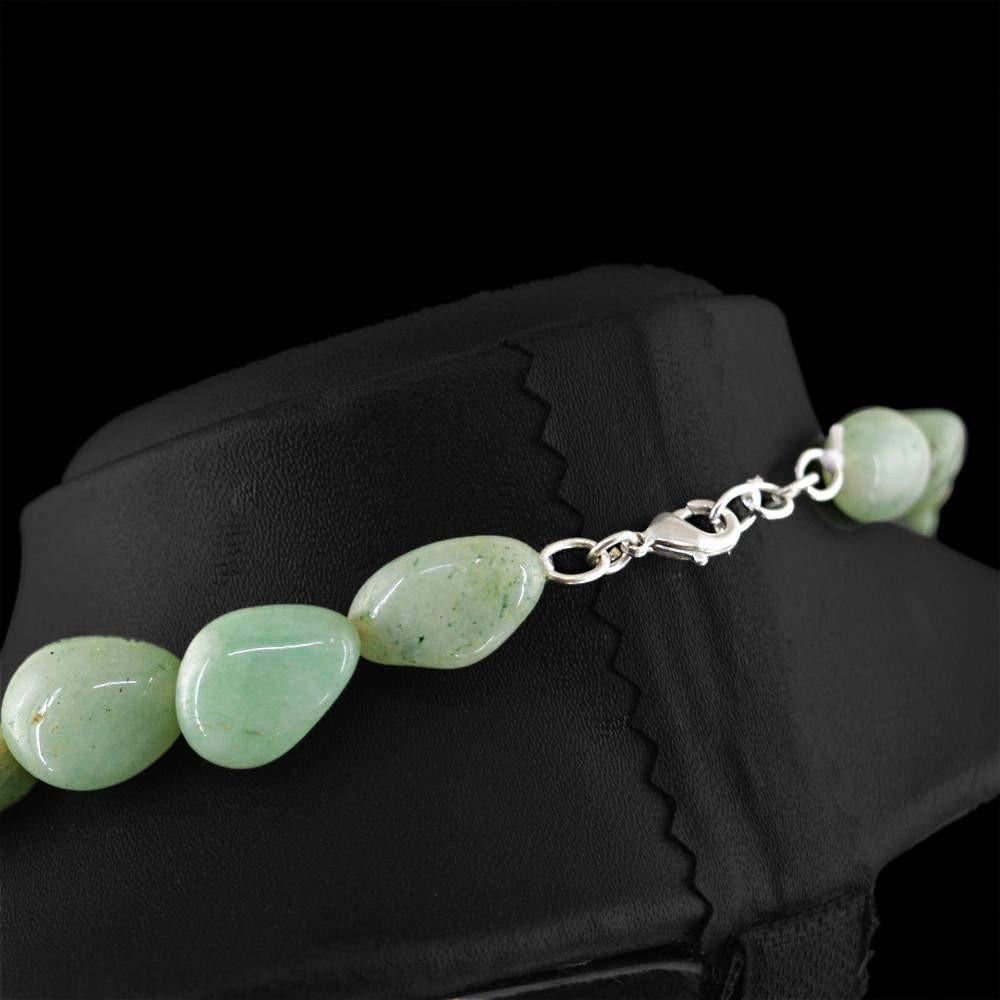 gemsmore:Single Strand Green Aventurine Necklace Natural Untreated Beads