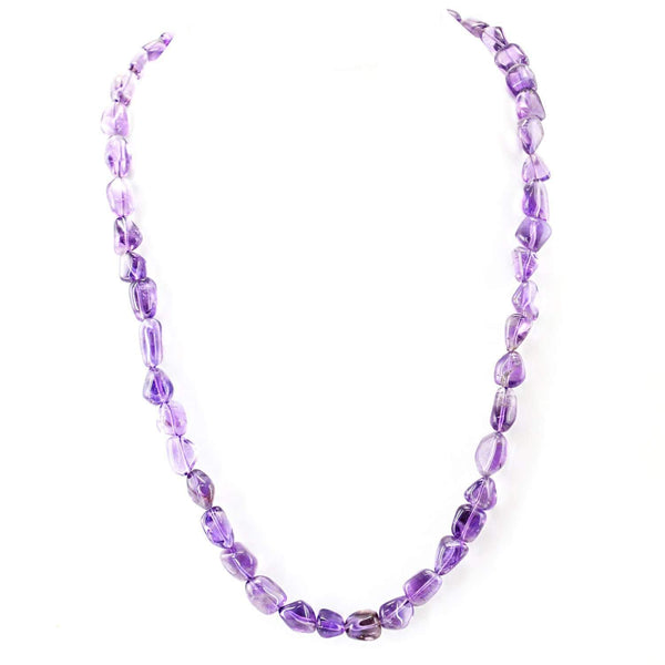 gemsmore:Single Strand Purple Amethyst Necklace Natural Unheated Beads