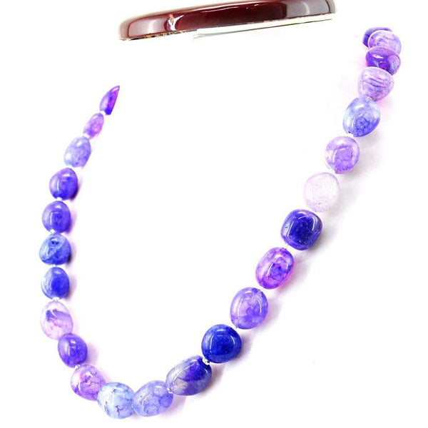 gemsmore:Single Strand Purple Onyx Necklace Natural Untreated Beads