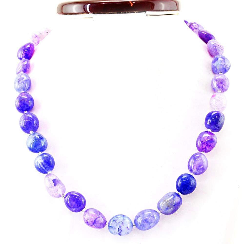 gemsmore:Single Strand Purple Onyx Necklace Natural Untreated Beads