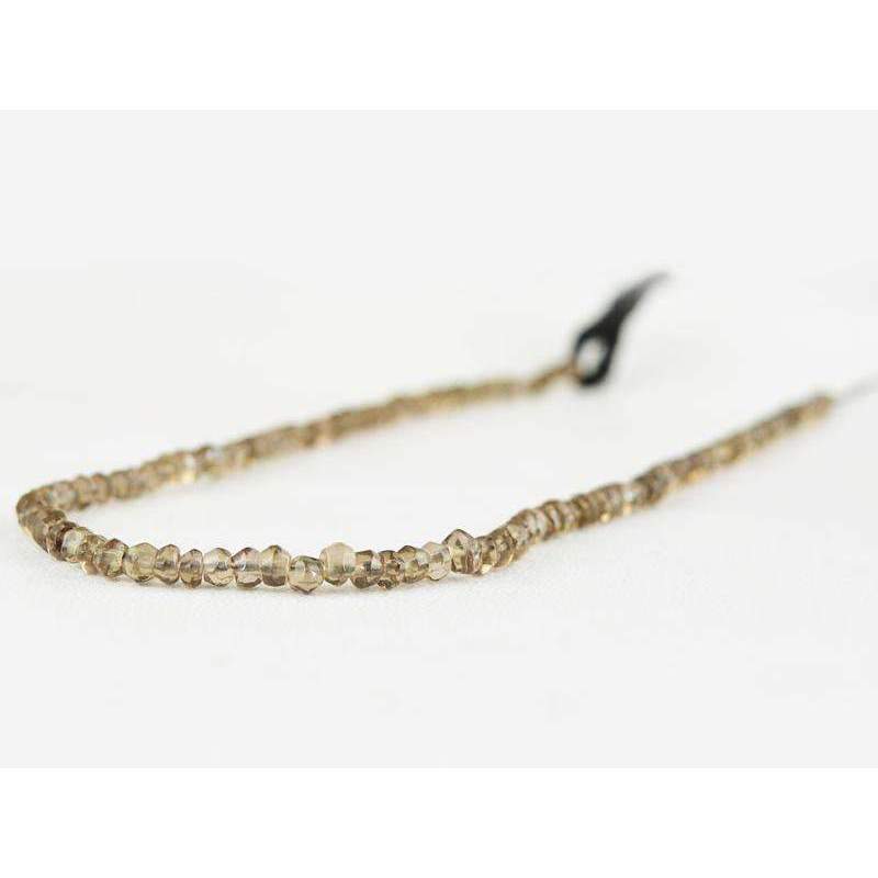 gemsmore:Smoky Quartz Beads Strand - Natural Faceted Round Shape Drilled
