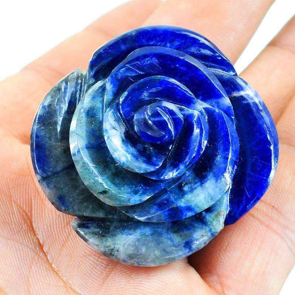 gemsmore:Sodalite Craftsmen Hand Carved Rose Flower