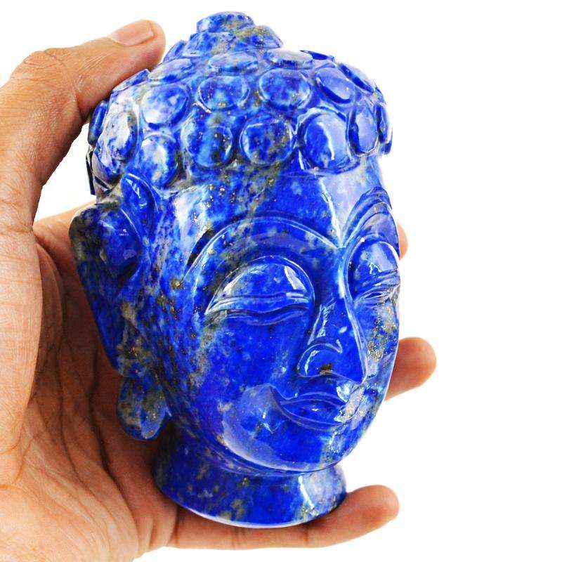 gemsmore:SOLD OUT : Amazing Blue Lapis Lazuli Lord Buddha Head Idol