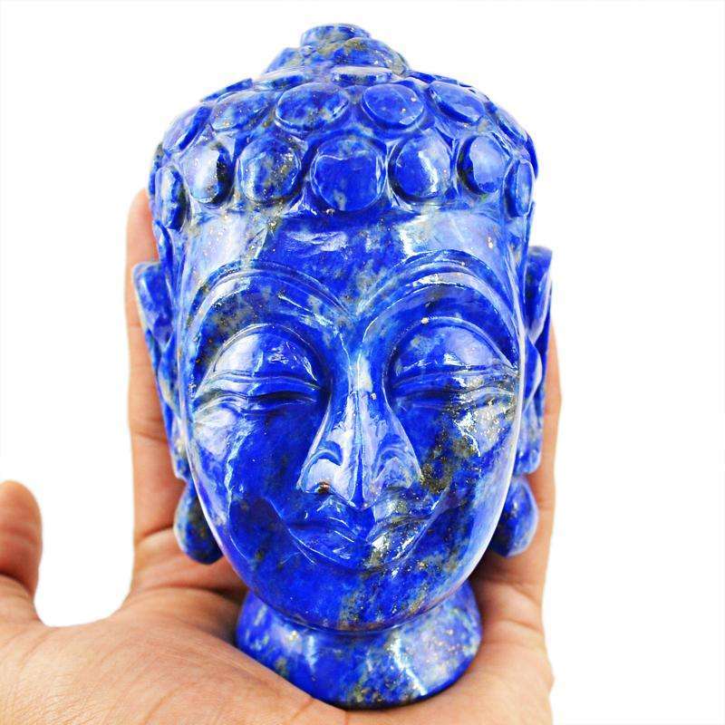 gemsmore:SOLD OUT : Amazing Blue Lapis Lazuli Lord Buddha Head Idol