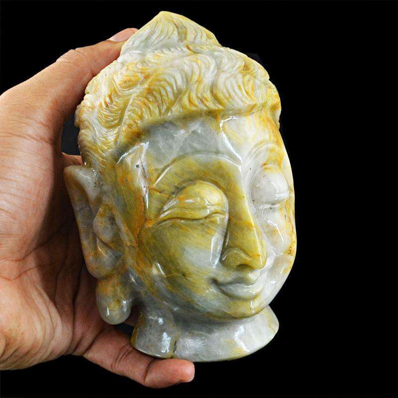 gemsmore:SOLD OUT :  Amazing Cat's Eye Lord Buddha Head