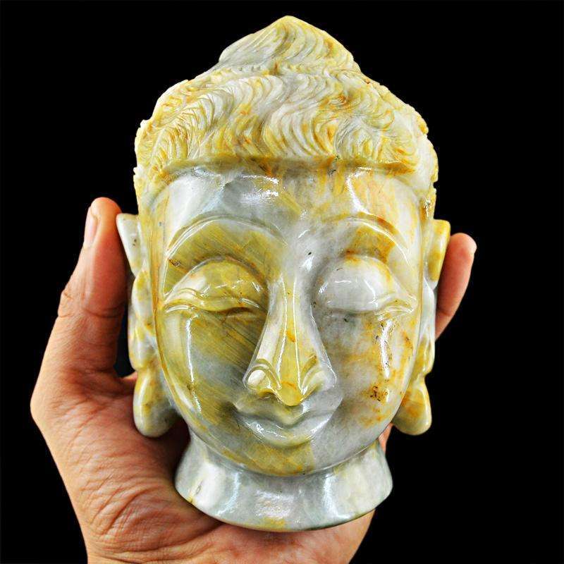 gemsmore:SOLD OUT :  Amazing Cat's Eye Lord Buddha Head