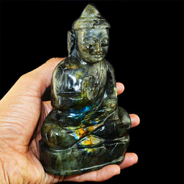 gemsmore:SOLD OUT : Amazing Flash Labradorite Buddha Idol
