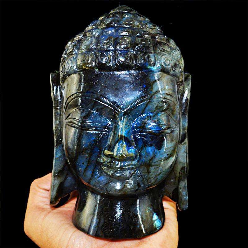 gemsmore:SOLD OUT :  Amazing Flash Labradorite Lord Buddha Head